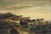 Zonsondergang met koeien Narcisse Virgilio Diaz
